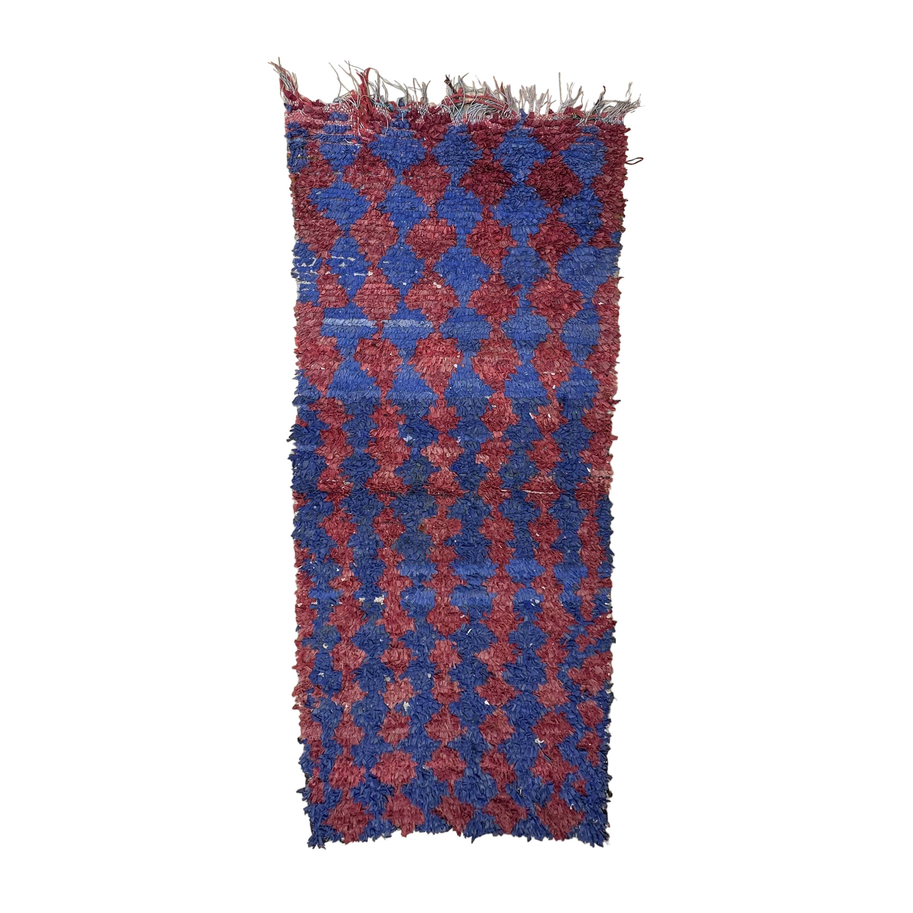 Colorful Boucherouite Moroccan rug - 98 x 230 cm