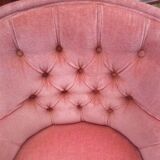 Pink velvet padded toad chair