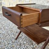 Vintage oak bedside table, 50s and 60s design