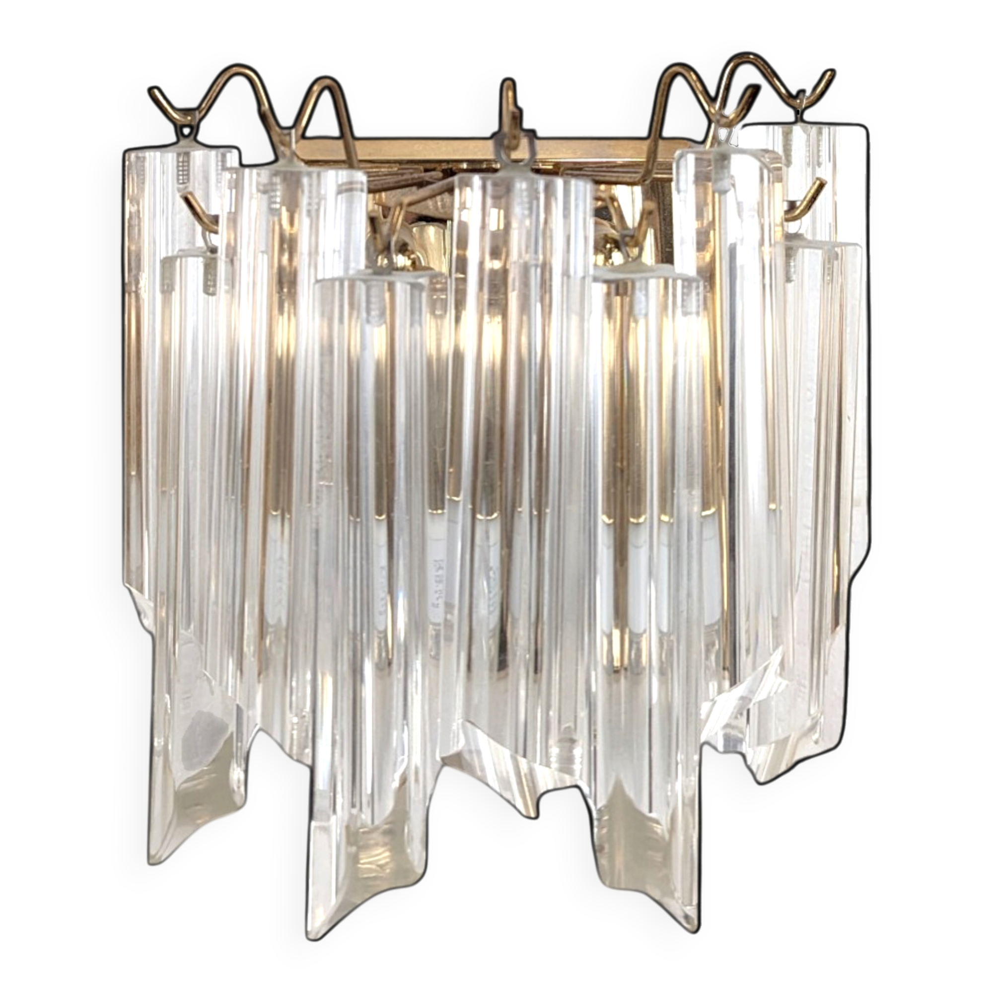 Brass and Murano wall light by Venini by Novaresi