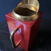 Aldo Tura red mixing pitcher with mixing spoon, Italy 1970s