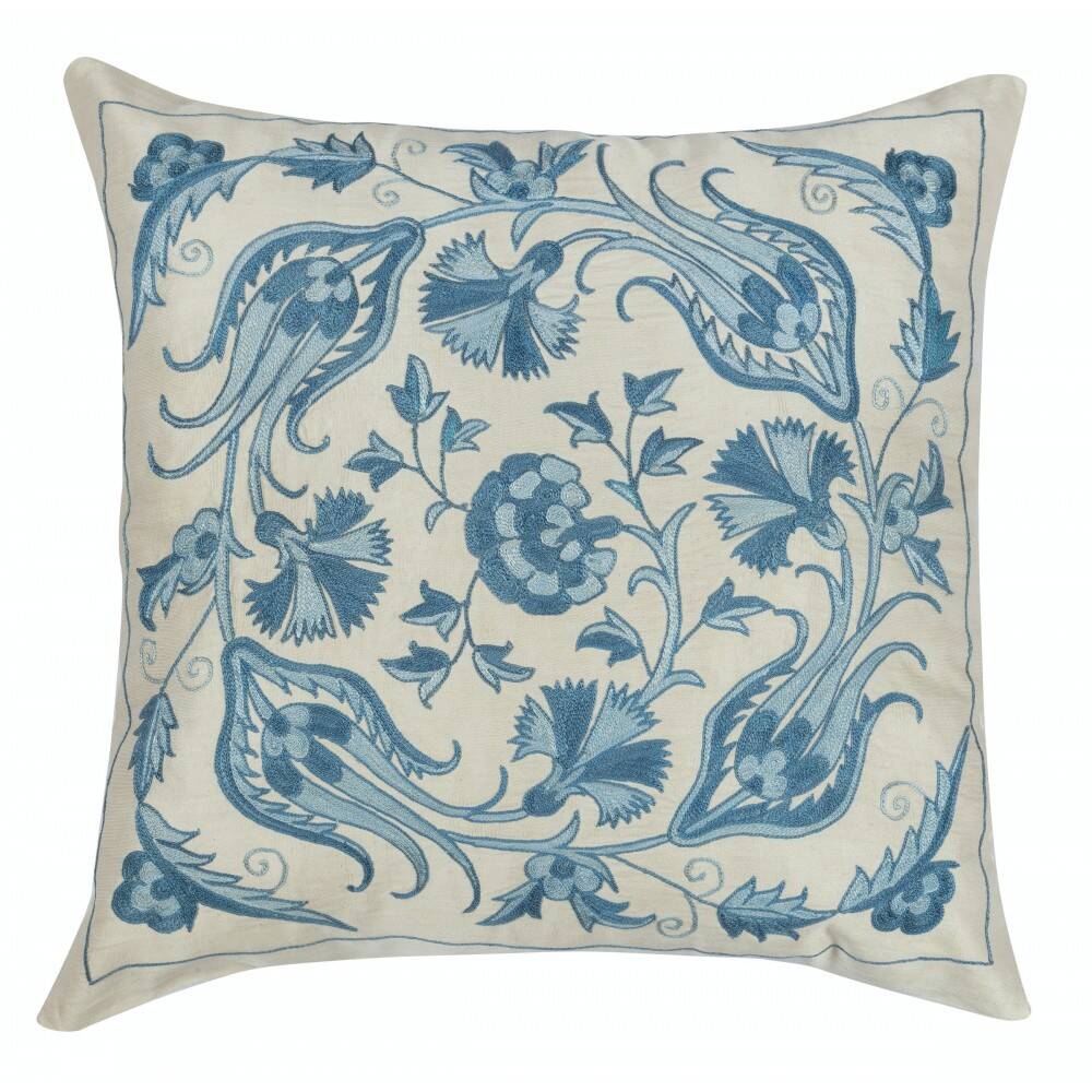 Set of 2 - all silk cushion covers. embroidered accent pillows. handmade toss pillows. traditional throw pillows
