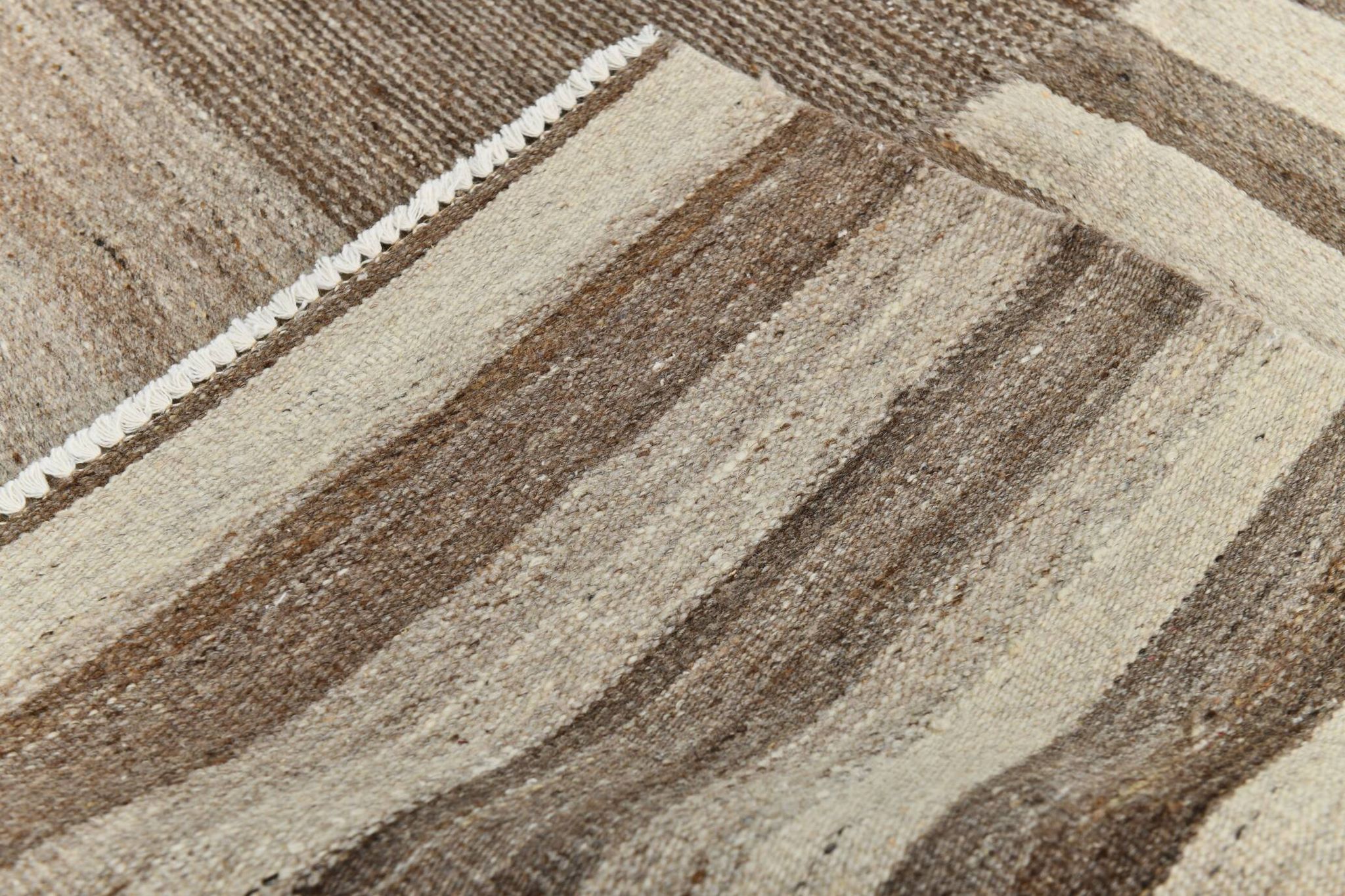 Beige Brown Oversize Vintage Kilim Rug, 322x388Cm