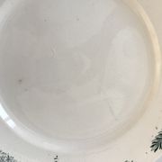 Plat rond Terre de Fer Longchamp milieu XIXème