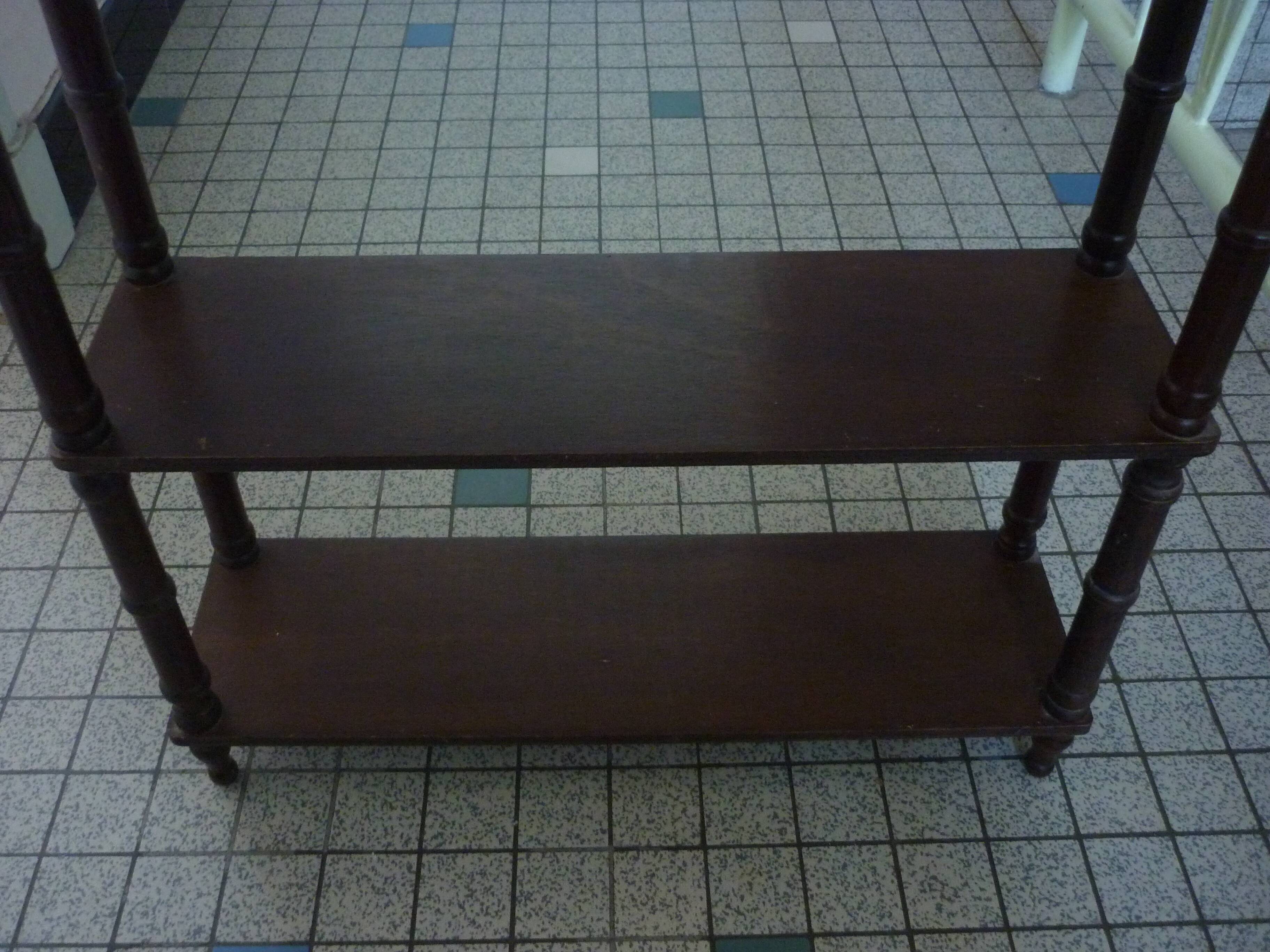 Bamboo-style wooden wall shelf