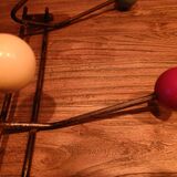Vintage wall coat rack 8 balls