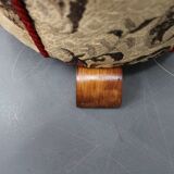 Tabouret Art déco capitonné en tissu à motifs floraux, Tchécoslovaquie, années 1930