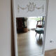 Patinated trumeau mirror Louis XVI style