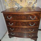 Varnished chest of drawers with rounded front with 4 drawers in classic baroque style 1880/1900