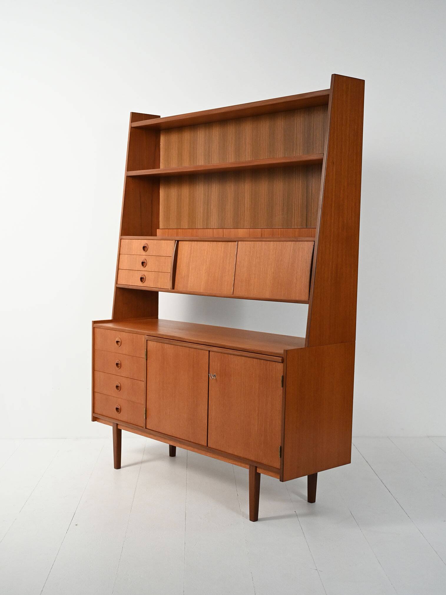 Sideboard with bookcase in teak and mahogany