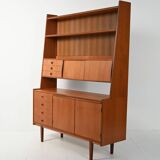 Sideboard with bookcase in teak and mahogany