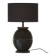 Large vintage black turned wooden lamp base circa 1980