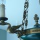 Empire chandelier 4 lights gooseneck golden bronze and painted brass