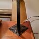 Lampe art déco des années 30 en fer forgé et tulipe en verre ambré