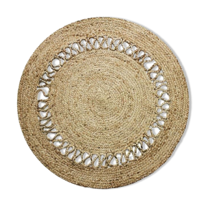 Tapis en jute rond vague