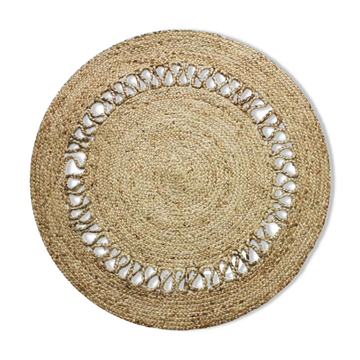 Tapis en jute rond vague 120 cm