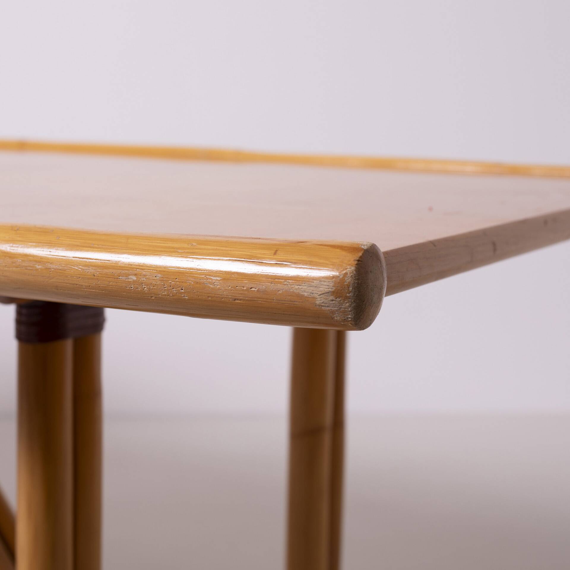 Postmodern foldable bamboo table, Italy, 1980s
