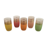 Five glasses with orangeade years 60