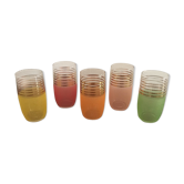 Five glasses with orangeade years 60
