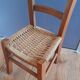 Wooden children's chair, rope seat, circa 1950
