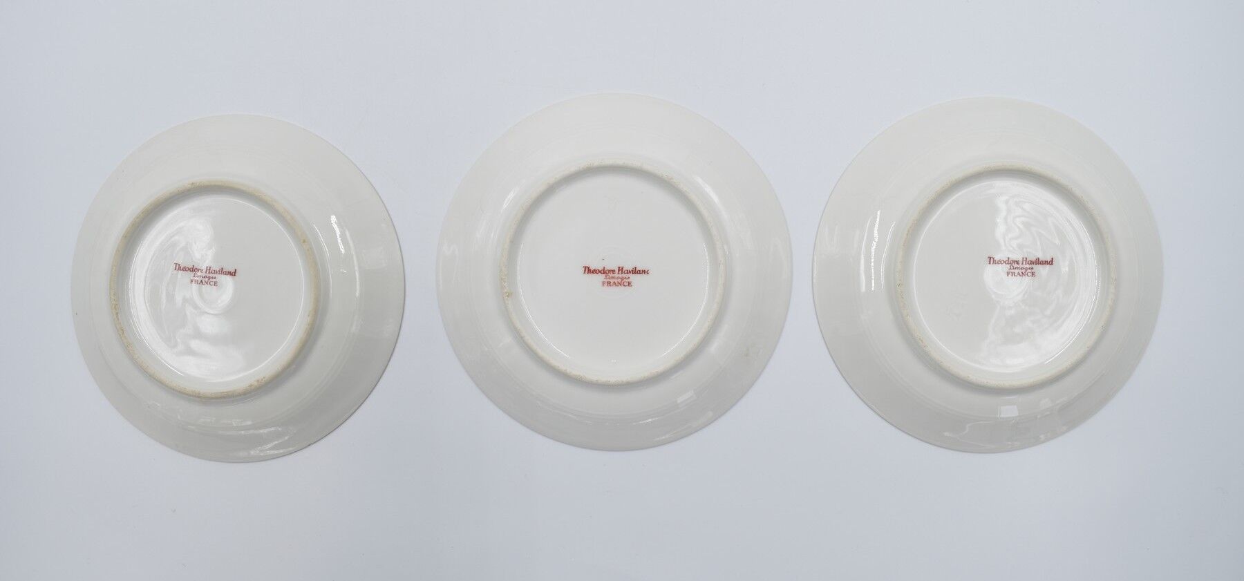 Three cups and under porcelain tea cups from Limoges Haviland barbed-wire décor