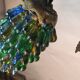 Original murano lamp in gilded bronze and metal with three lights, murano glass tulips 58x42
