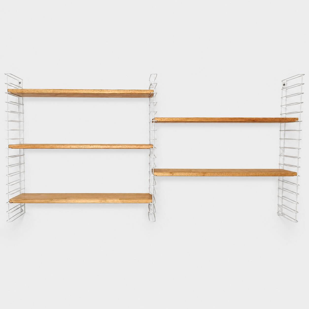 Tomado wall unit with wooden shelves by A. Dekker