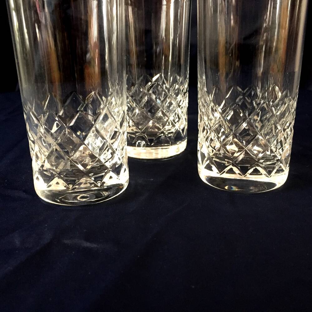 Set of 3 cross-cut crystal liqueur glasses