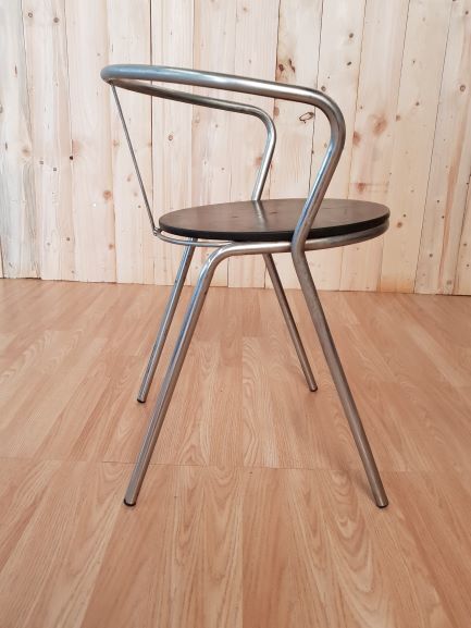 Chaise de bureau en inox vintage