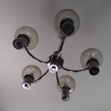 Glass and metal pendant light 1970