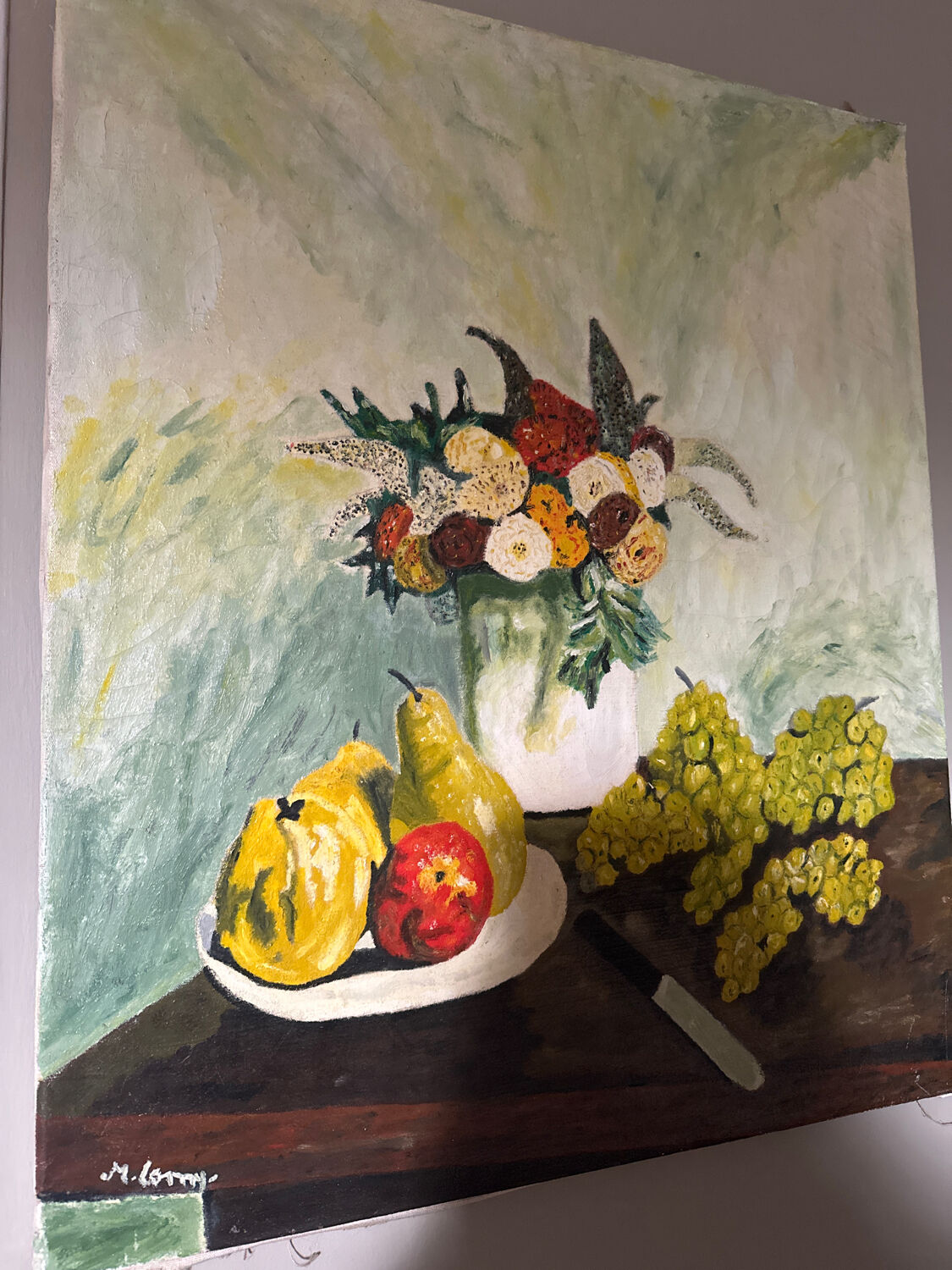 Charming Vintage Oil on Canvas – Still Life