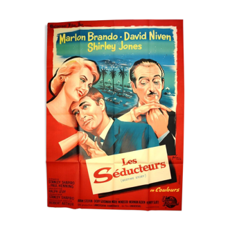 Affiche originale cinéma " Les Séducteurs " 1964 Marlon Brando,Niven, Jones...