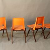Suite de 4 chaises vintage stamp