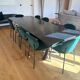 Large dining table in BS Style made of black oak and iron.