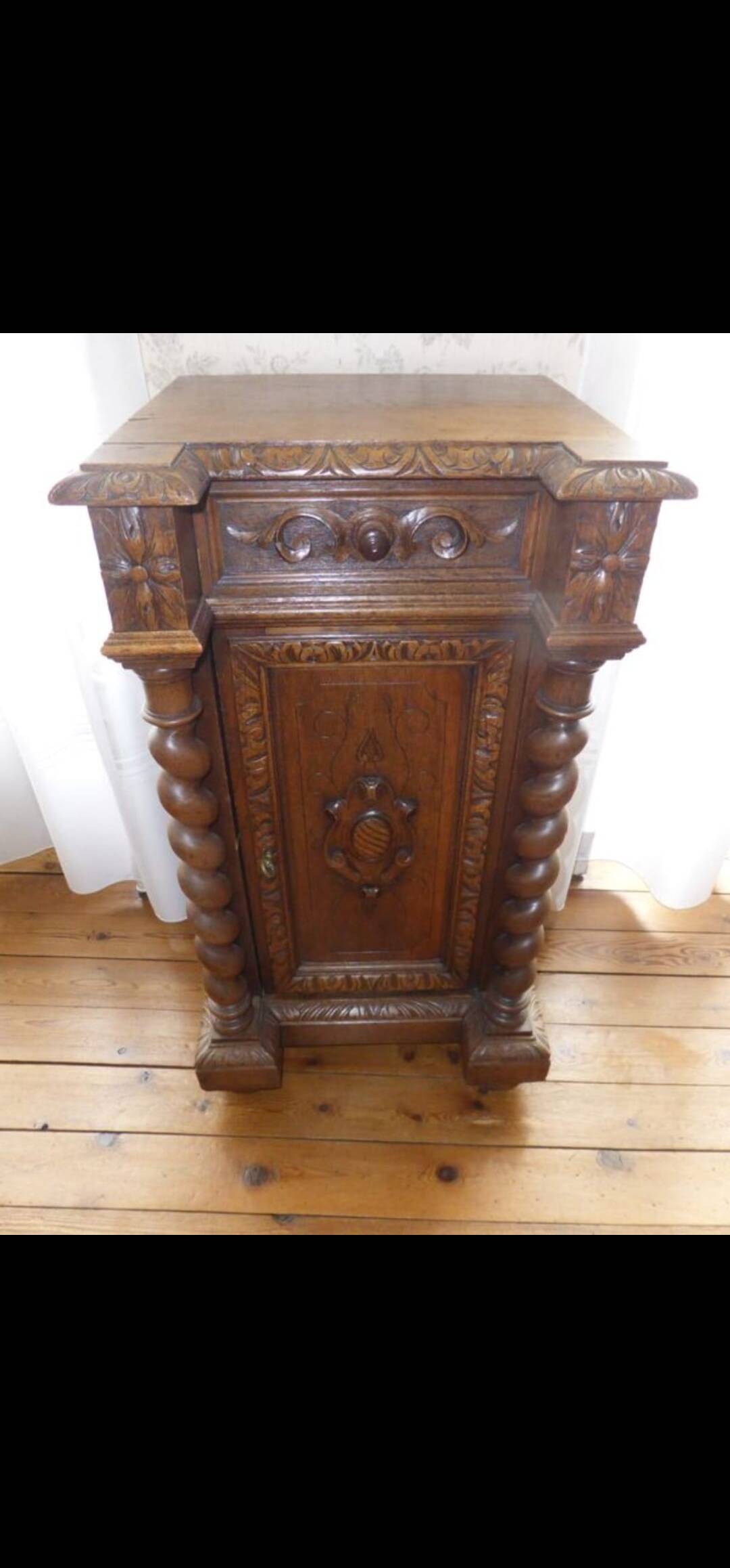 Antique bedside table in Louis XIII Baroque style