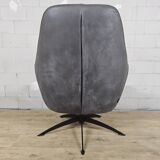 Grey leather swivel armchair Specter by DYYK (Almost new)