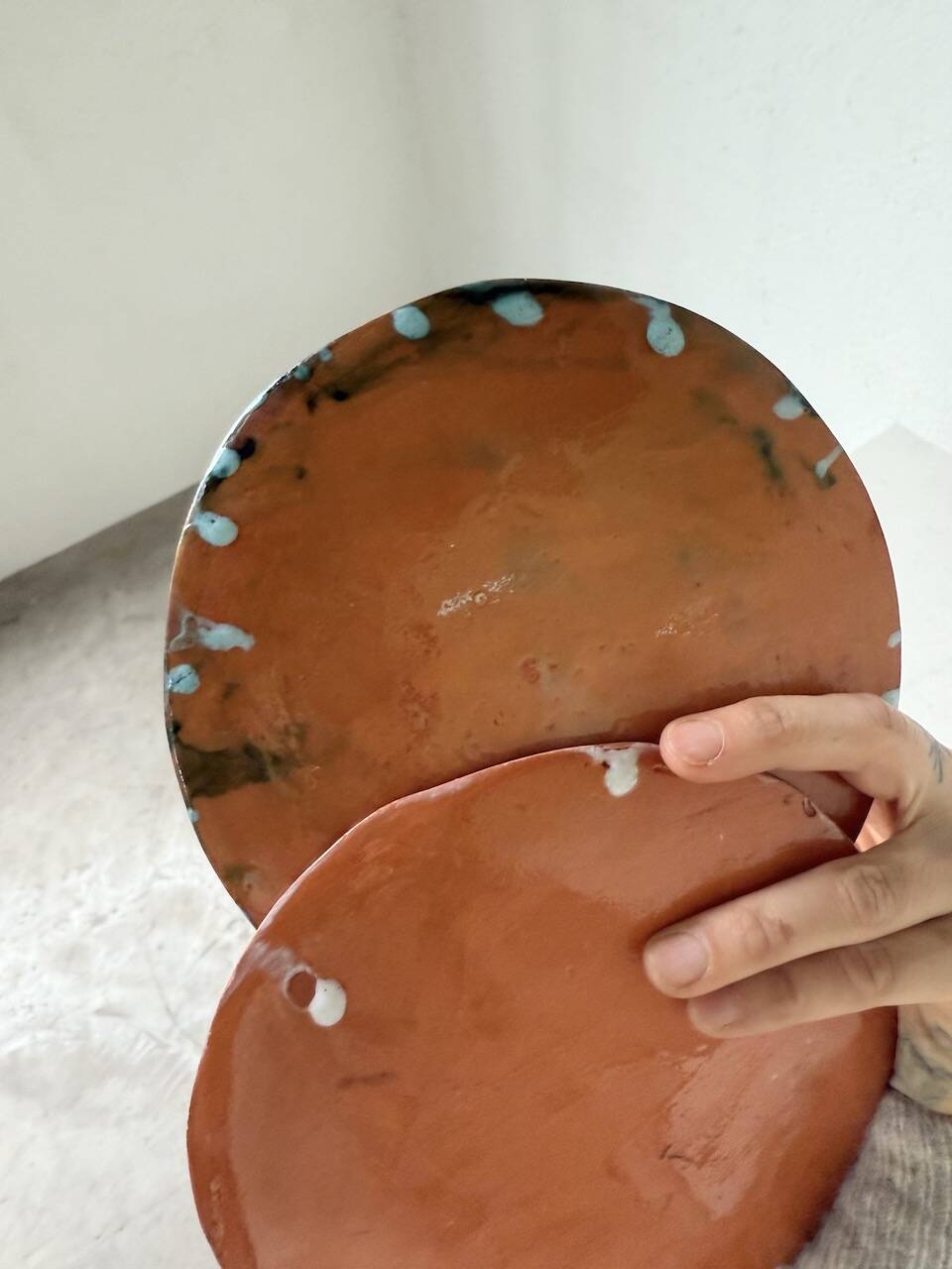 Pair of Vallauris ceramic dinner plates