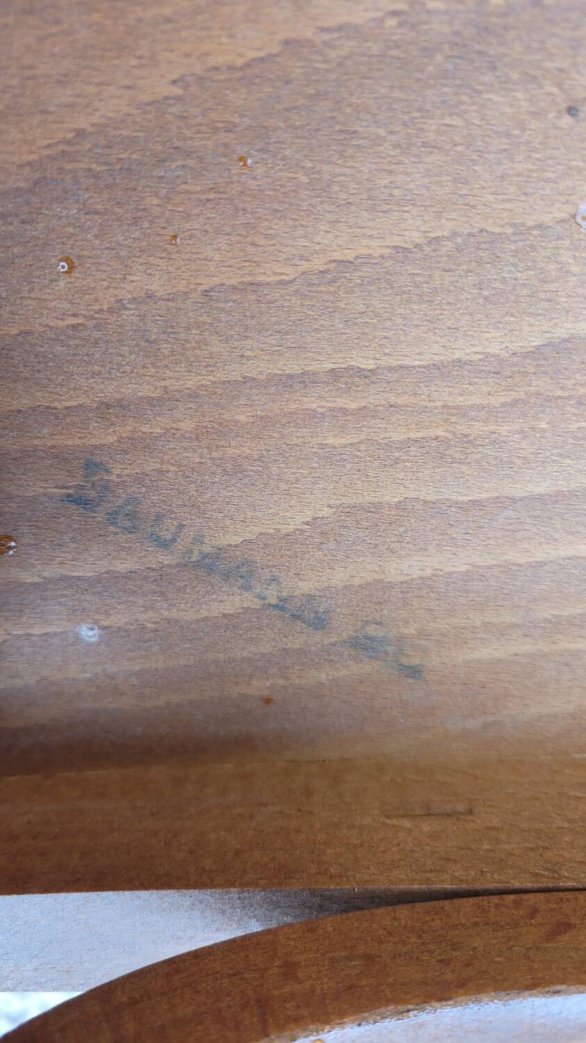 Set of 5 antique signed Baumann bistro chairs