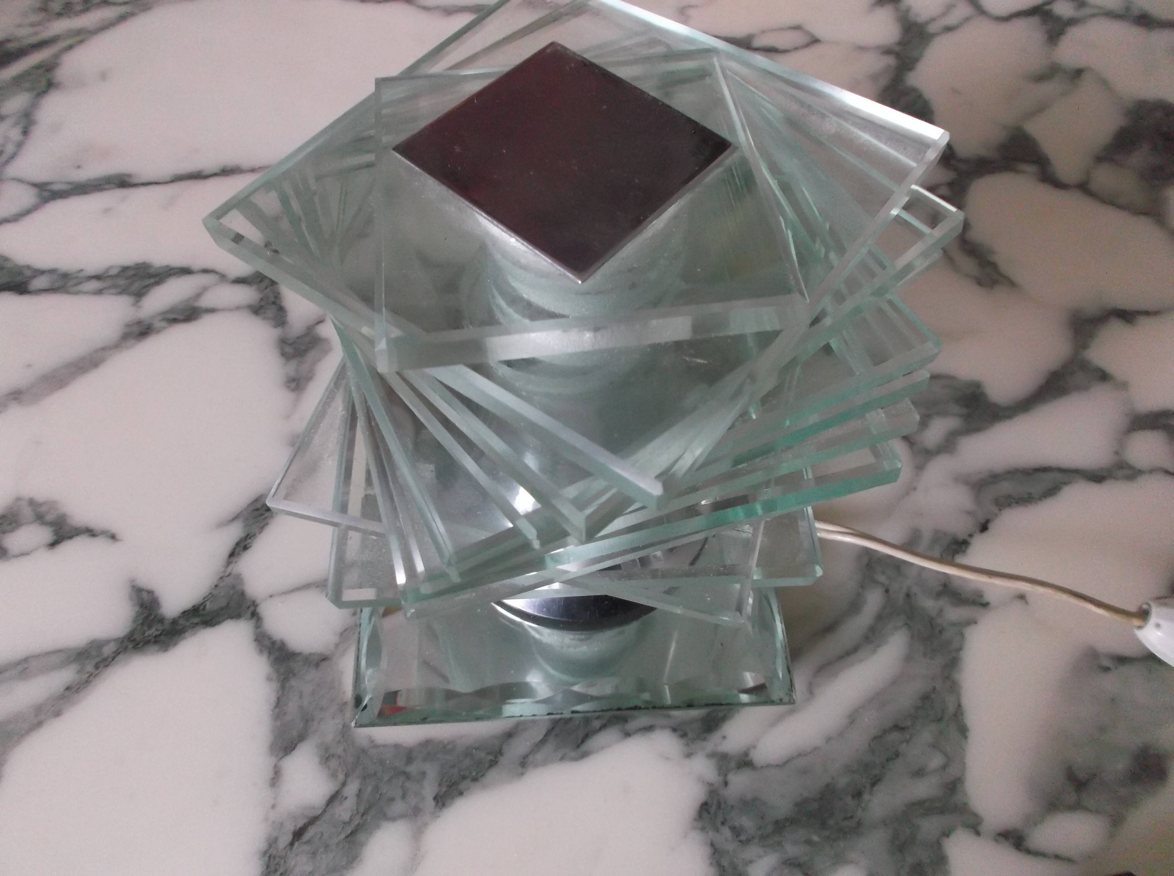 Art deco modernist Maison Desny table lamp