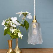 Vintage art deco frosted glass tulip pendant light