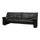 Canapé 3 places par Durlet Belgique | Cuir noir vintage design postmoderne |