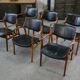 Set of 6 Scandinavian armchairs in leather and rosewood by Gondo Gravesen for Atelier Bondo Gravesen Snedkerier 1960s.