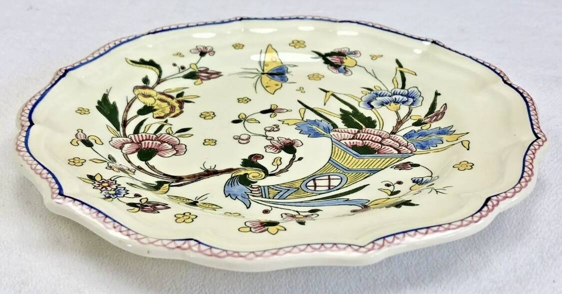5 Gien dessert plates cornucopia decor 1960 1971