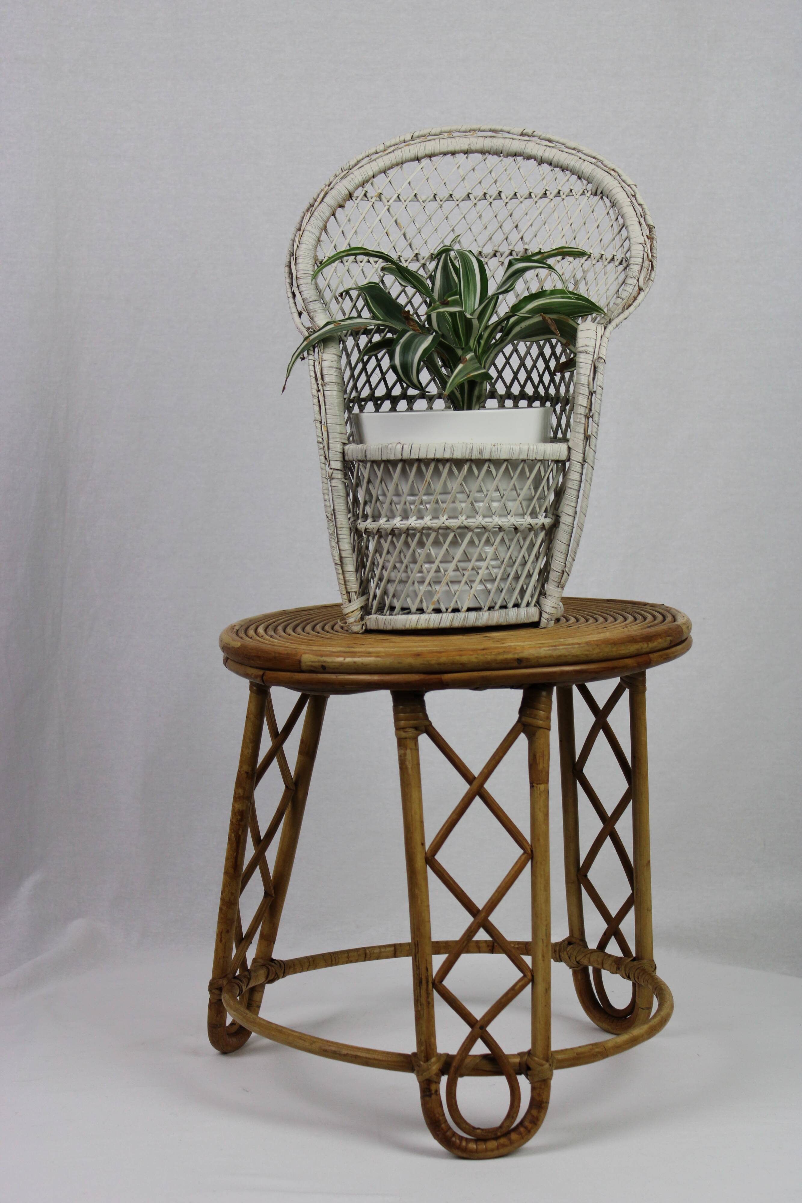 Rattan side table