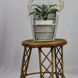 Rattan side table
