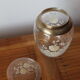 Engraved glass and silver metal candy