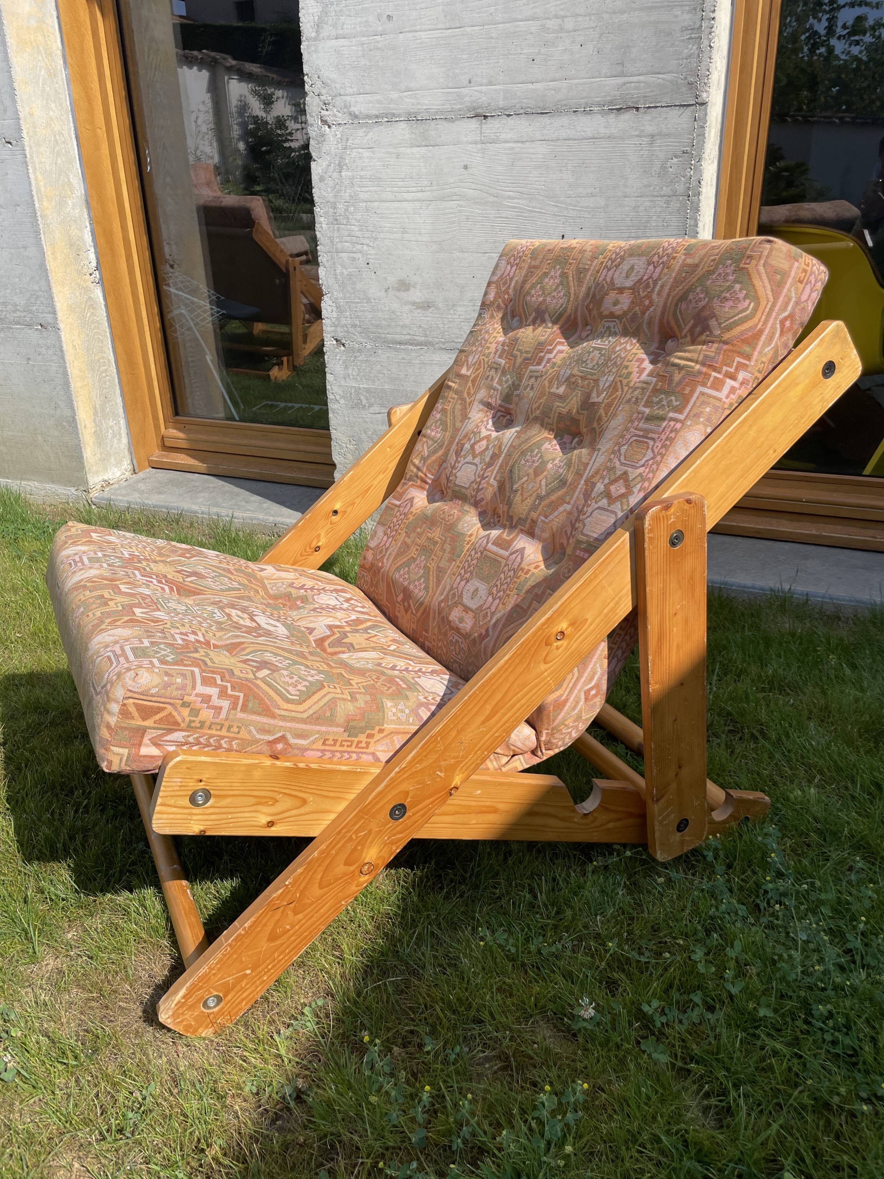Lot 4 transats en pin Fatöli Kontiki Ikea 1970