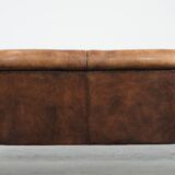 Comfortable vintage sheepskin 2.5-seater club sofa