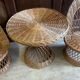 Fauteuils table en rotin vintage