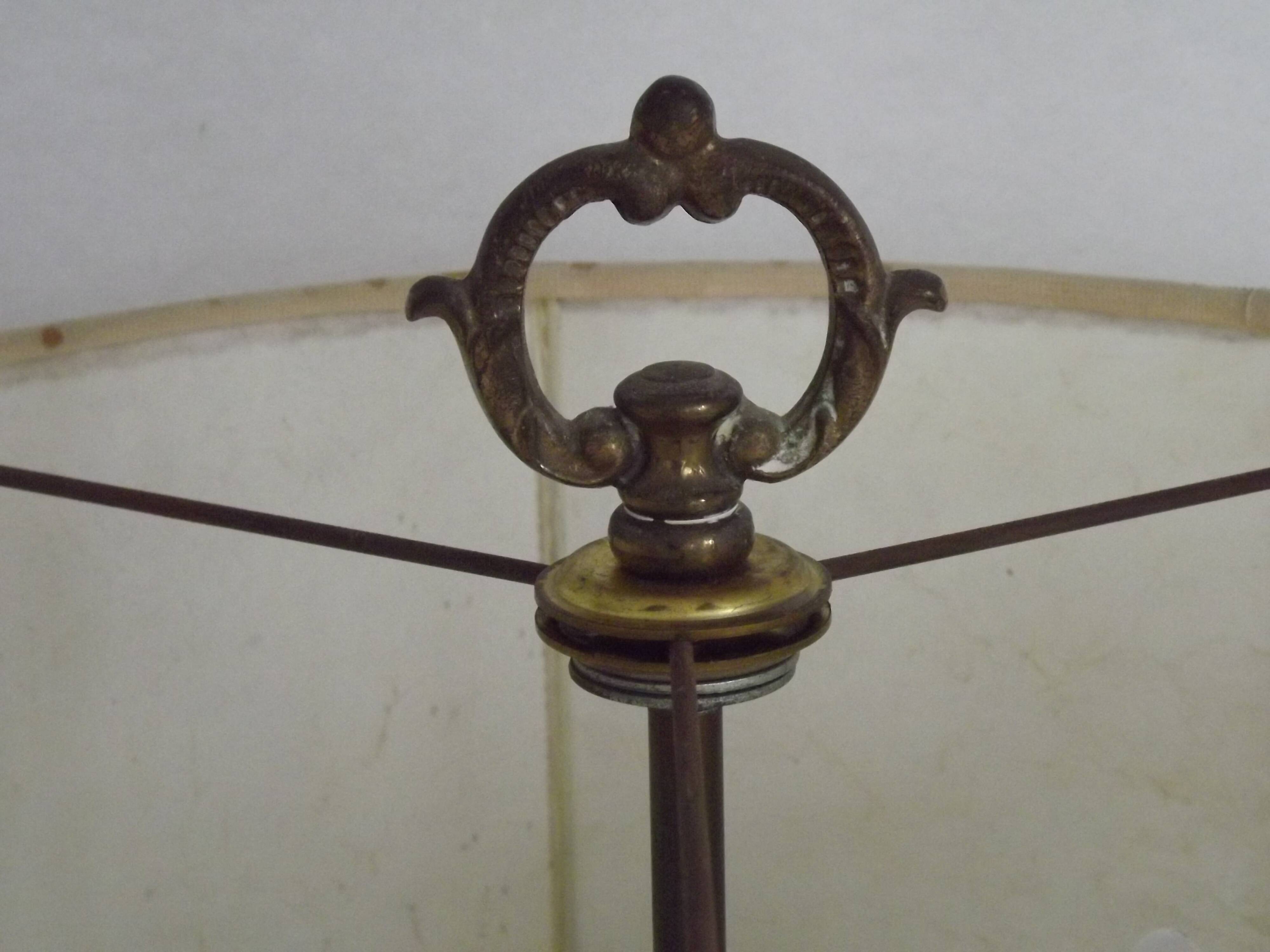 French Empire Style 3 Light Boulotte Table Lamp with Lion Feet and Shade